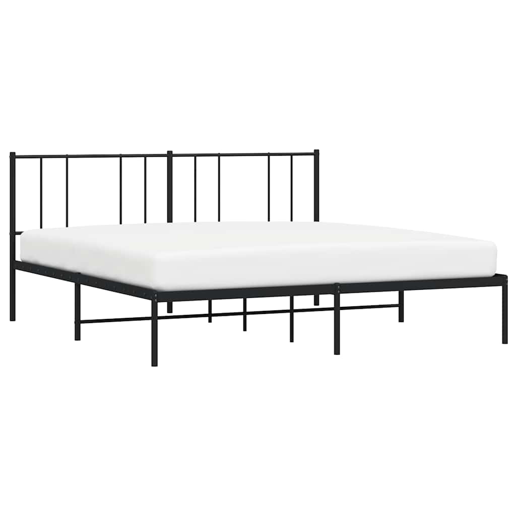 sengeramme med sengegavl 183x213 cm metal sort