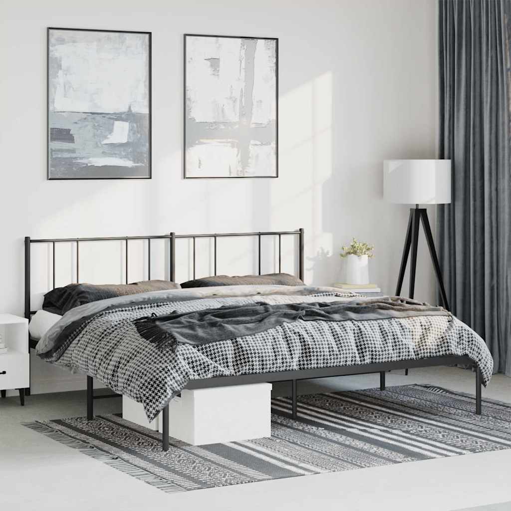 sengeramme med sengegavl 183x213 cm metal sort