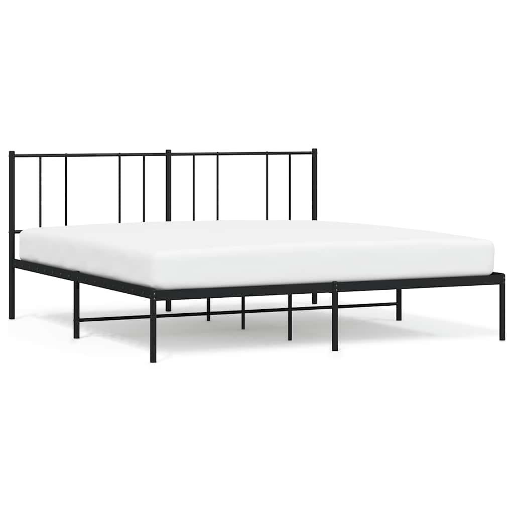 sengeramme med sengegavl 193x203 cm metal sort