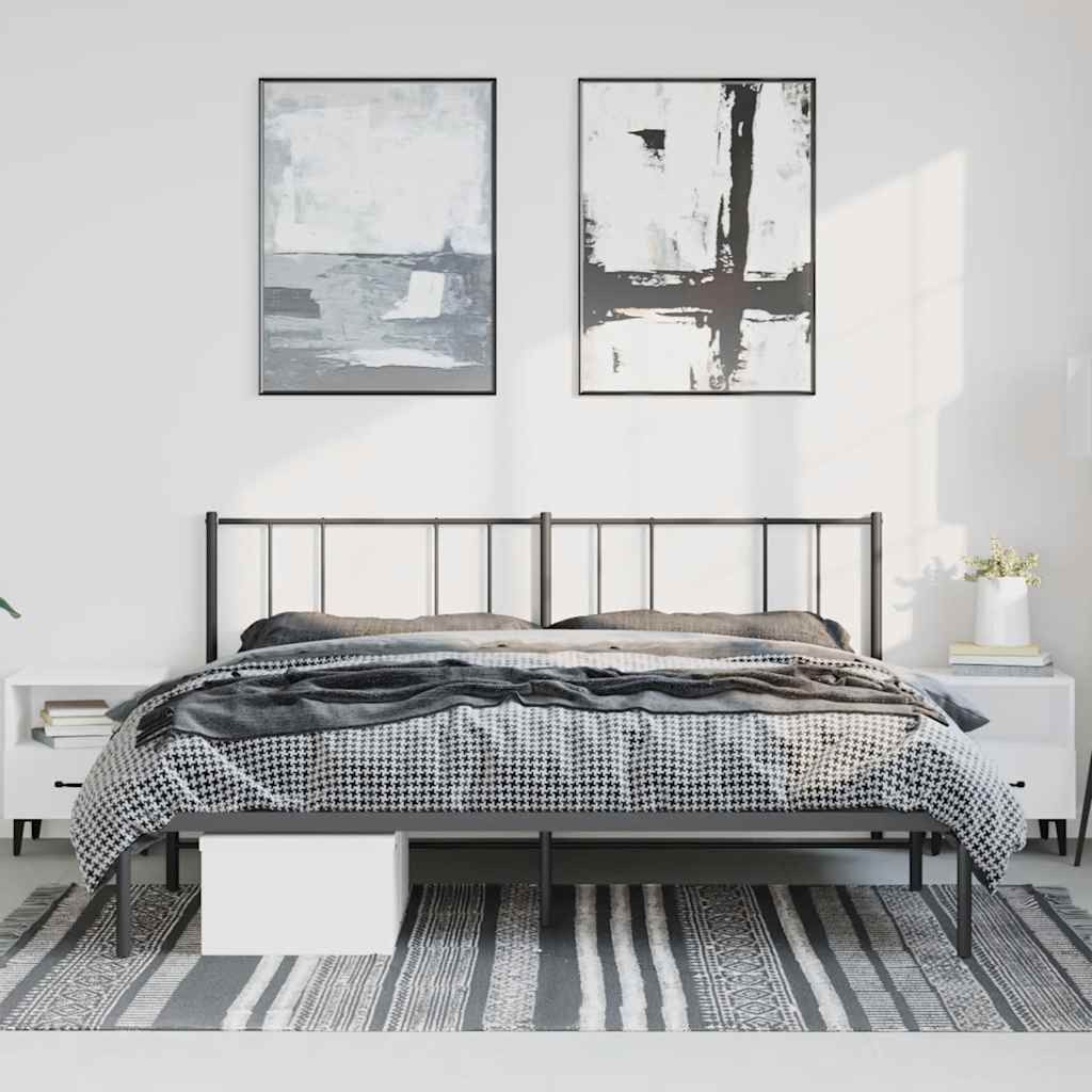 sengeramme med sengegavl 193x203 cm metal sort