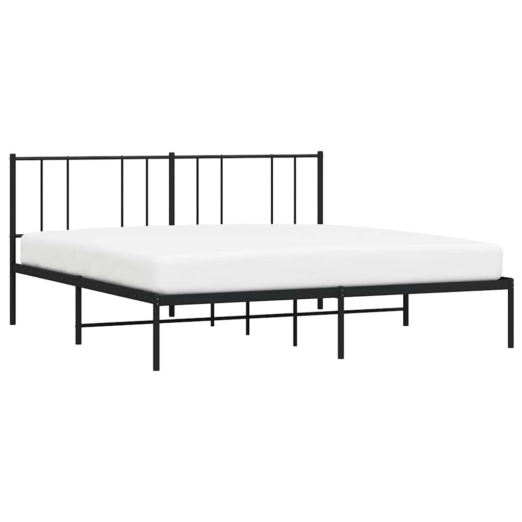 sengeramme med sengegavl 193x203 cm metal sort