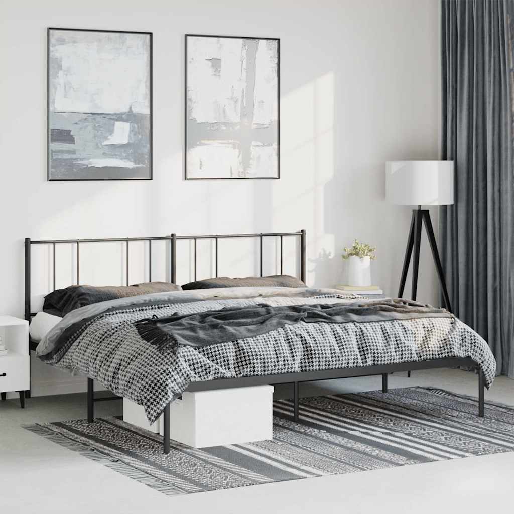 sengeramme med sengegavl 193x203 cm metal sort