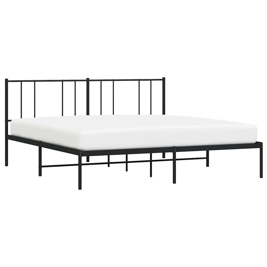 sengeramme med sengegavl 200x200 cm metal sort