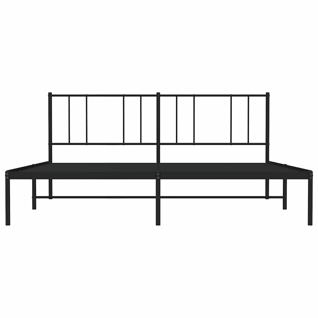 sengeramme med sengegavl 200x200 cm metal sort