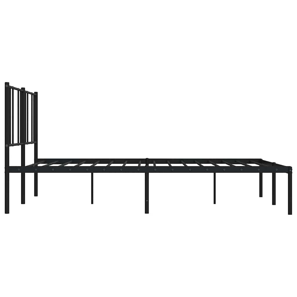 sengeramme med sengegavl 200x200 cm metal sort