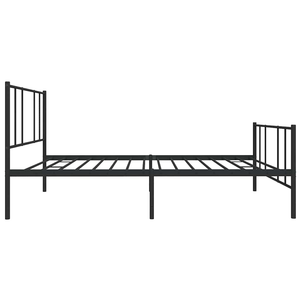 sengeramme med sengegavl og fodgærde 90x190 cm metal sort