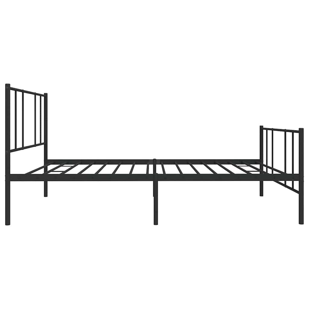 sengeramme med sengegavl og fodgærde 100x190 cm metal sort