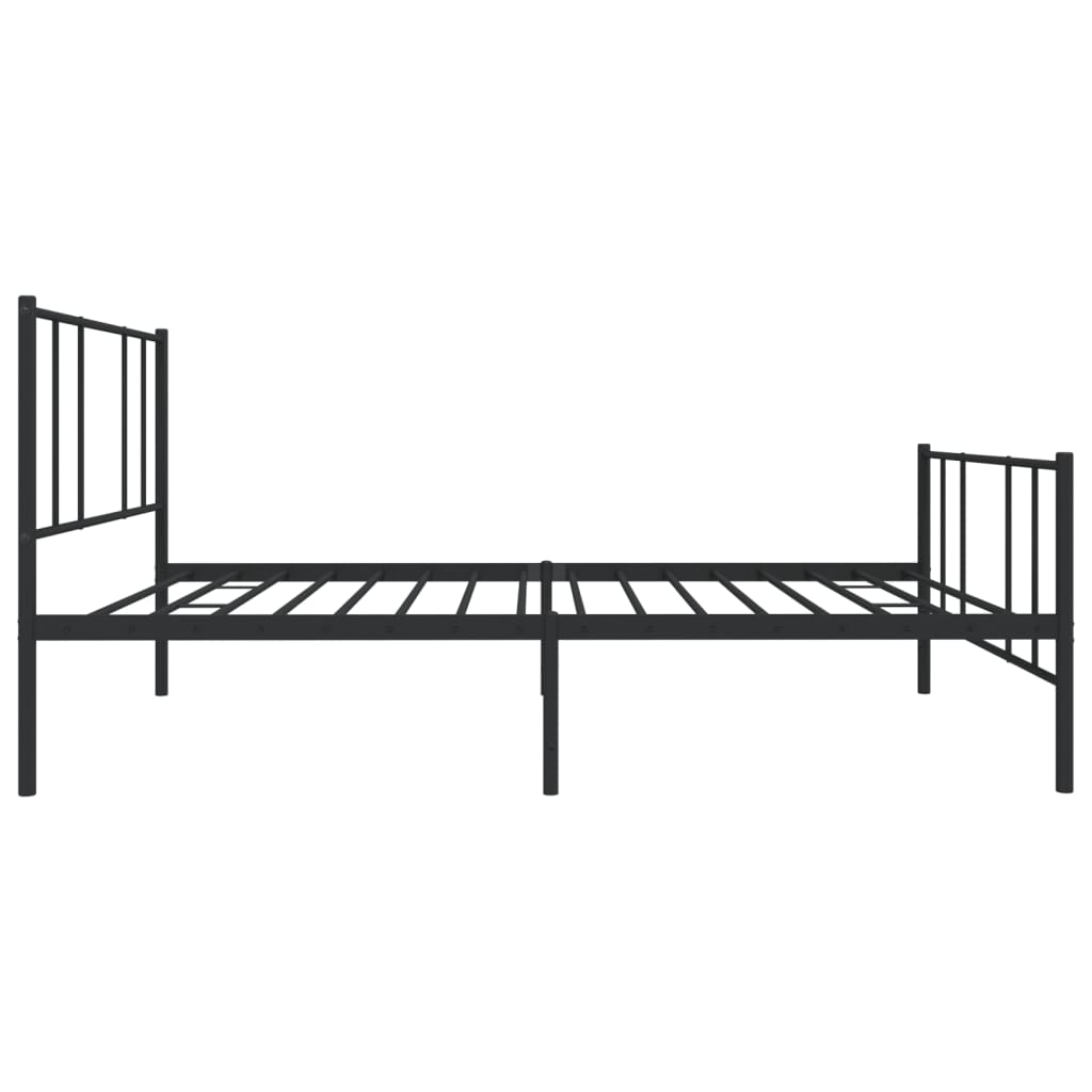 sengeramme med sengegavl og fodgærde 100x200 cm metal sort