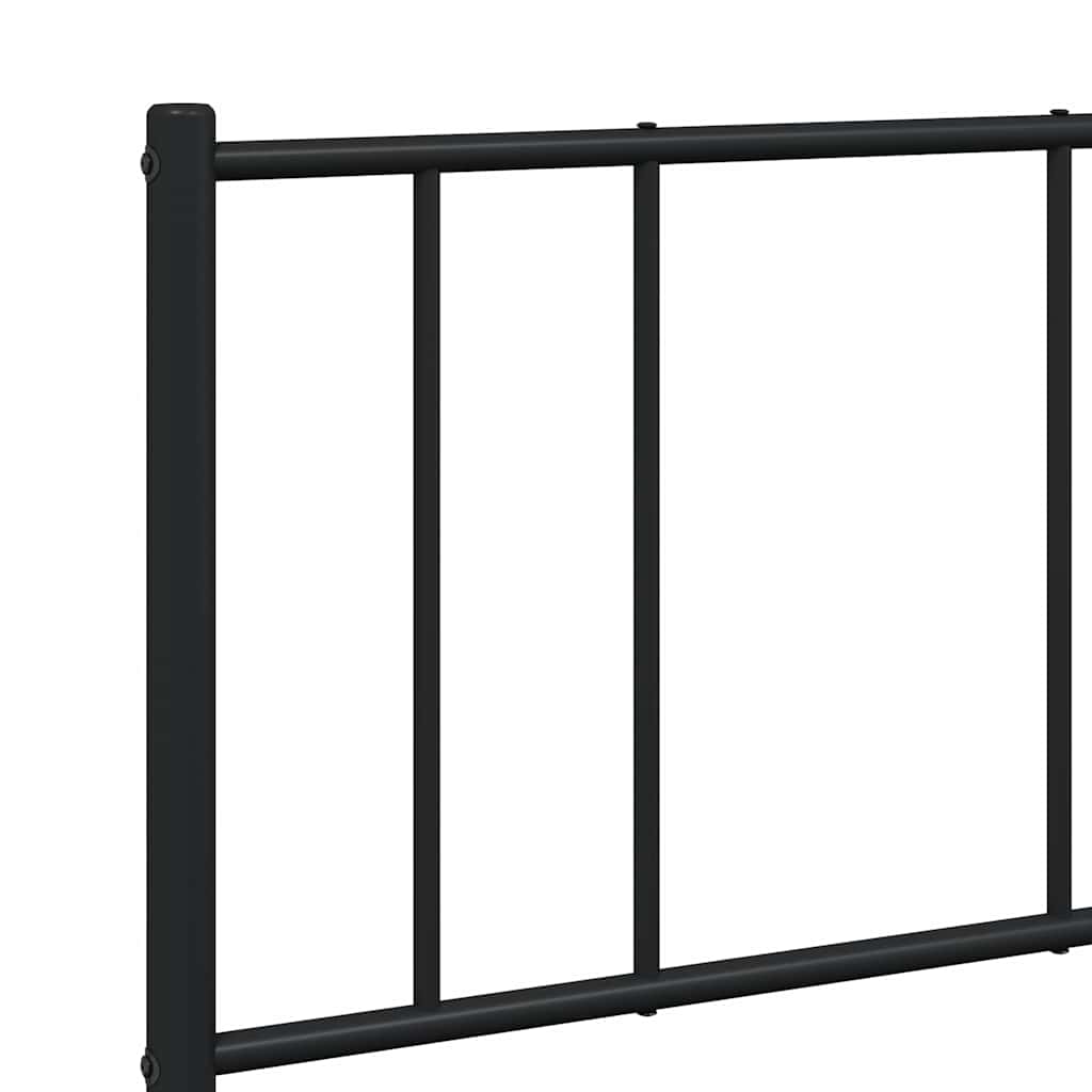 sengeramme med sengegavl og fodgærde 120x200 cm metal sort