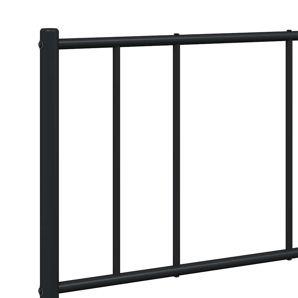 sengeramme med sengegavl og fodgærde 140x190 cm metal sort