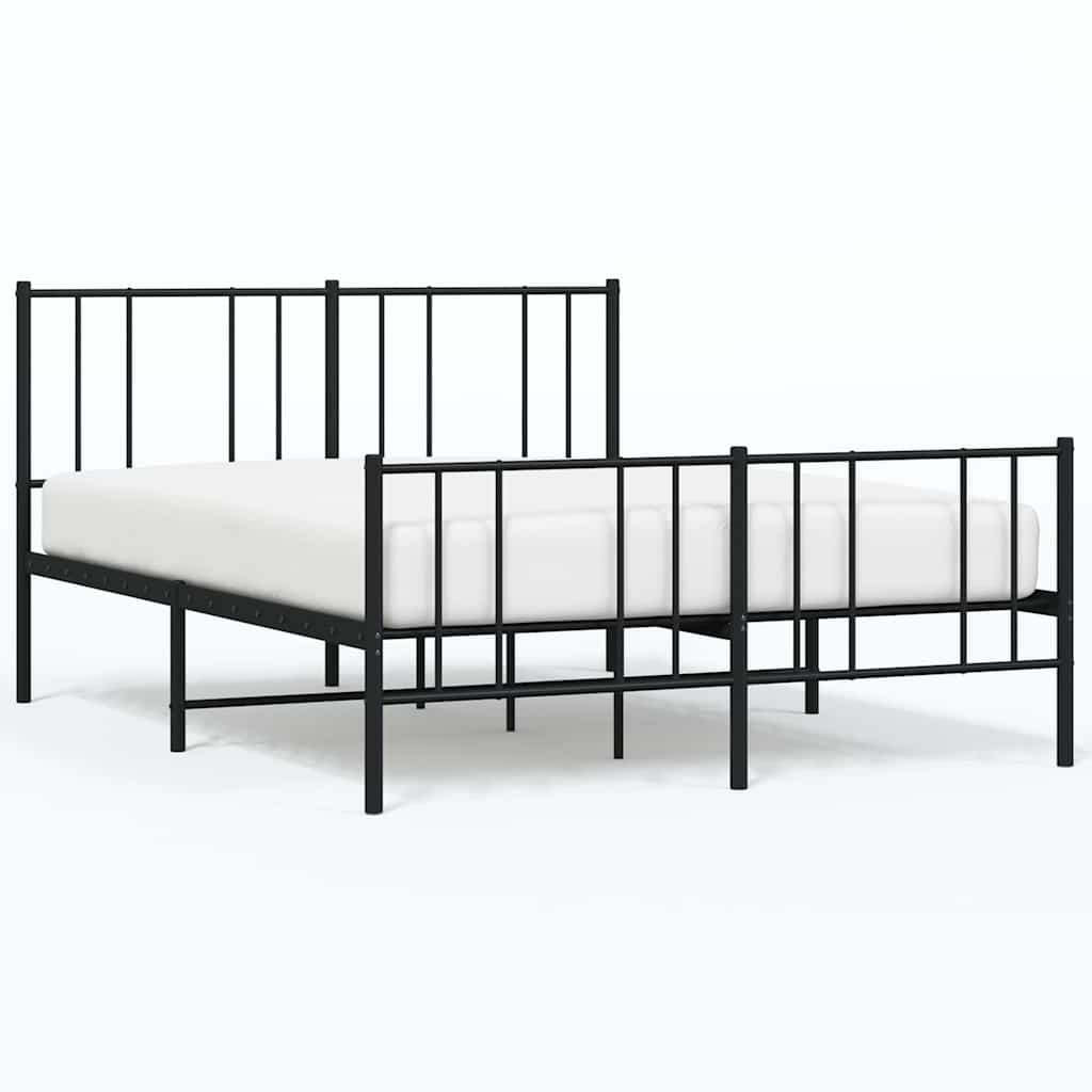 sengeramme uden madras med fodgærde 160x200 cm sort