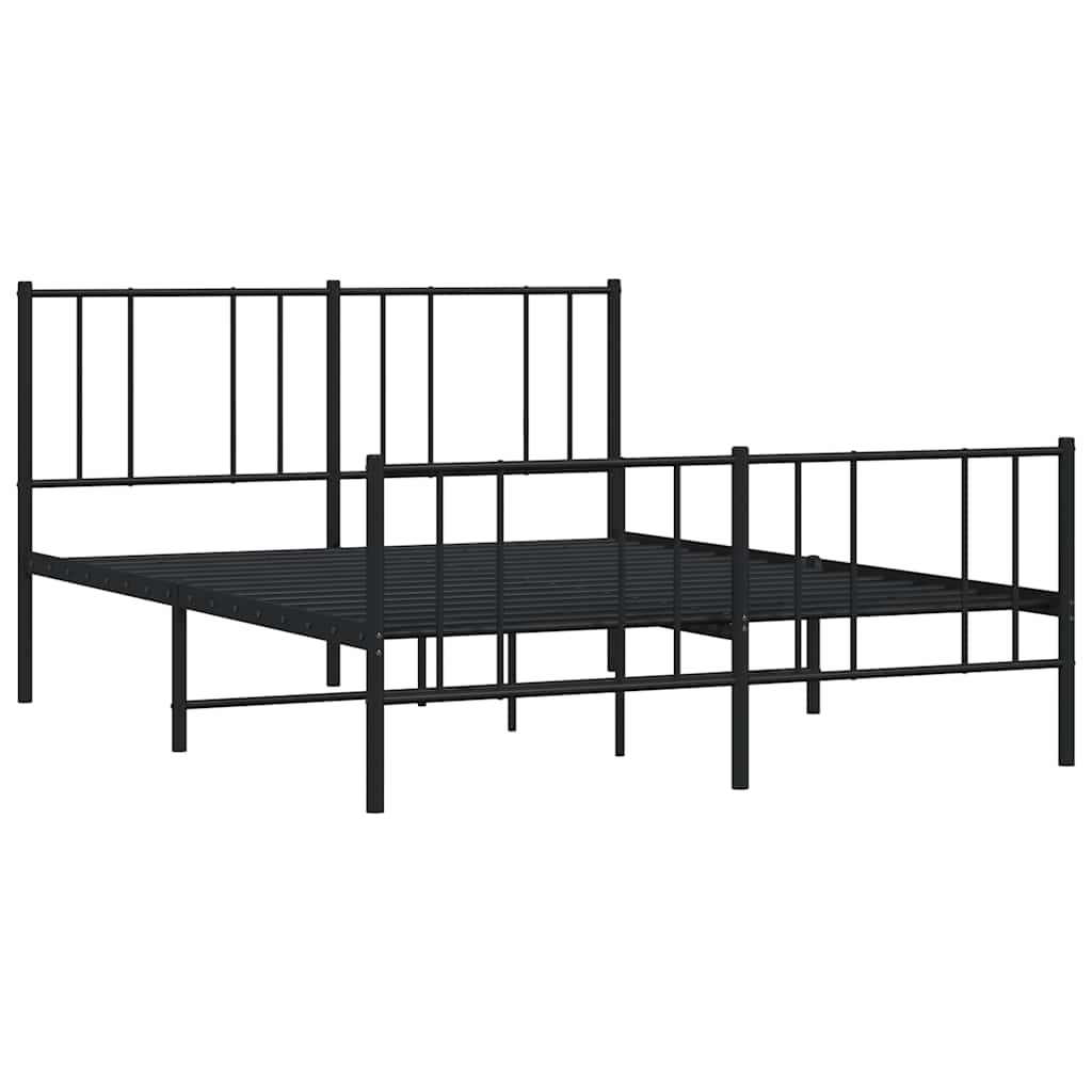 sengeramme uden madras med fodgærde 160x200 cm sort