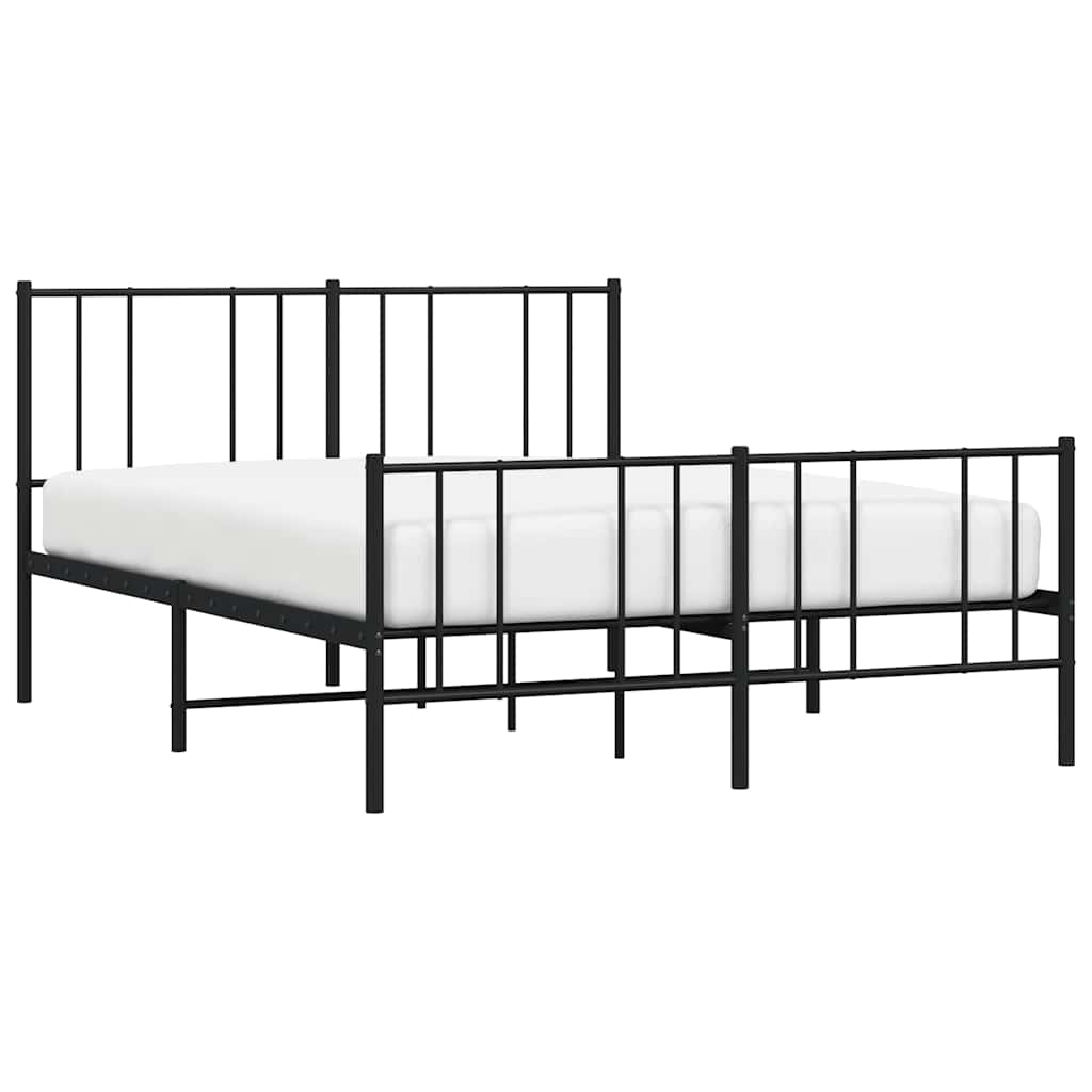 sengeramme uden madras med fodgærde 160x200 cm sort