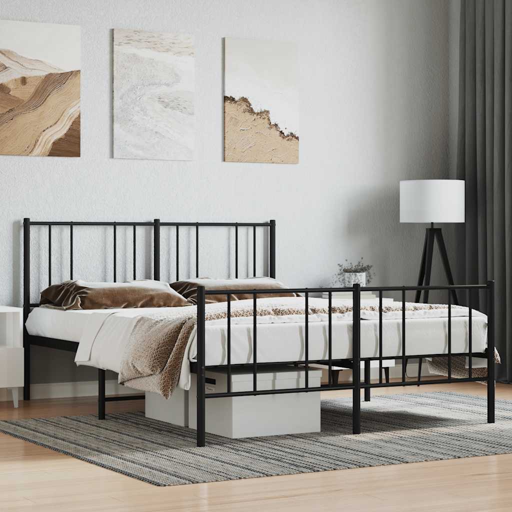 sengeramme uden madras med fodgærde 160x200 cm sort