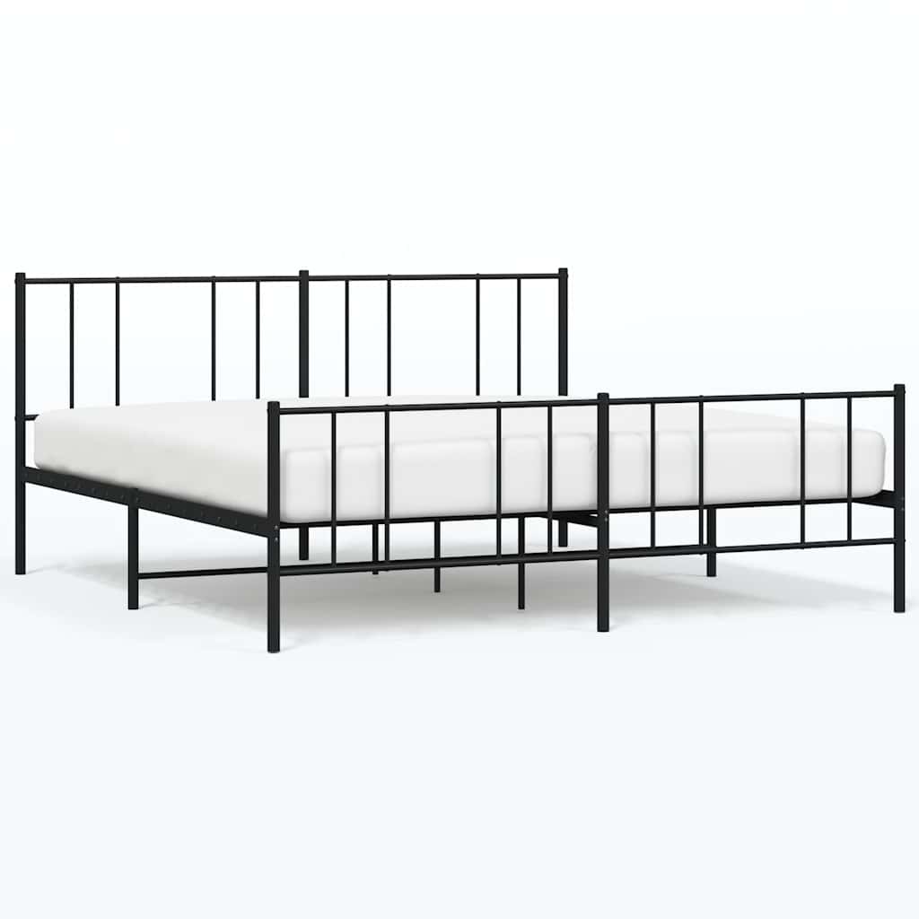 sengeramme uden madras med fodgærde 180x200 cm sort