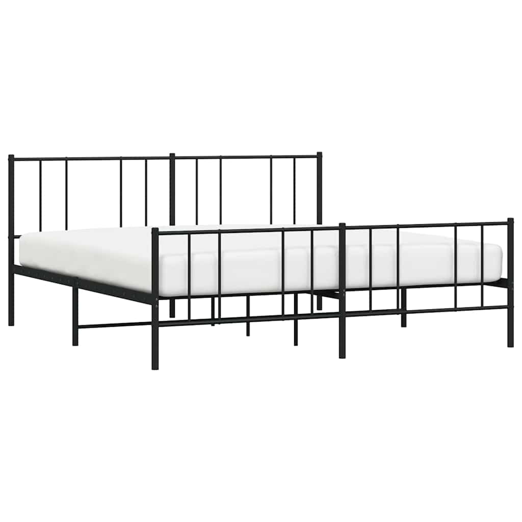 sengeramme uden madras med fodgærde 180x200 cm sort