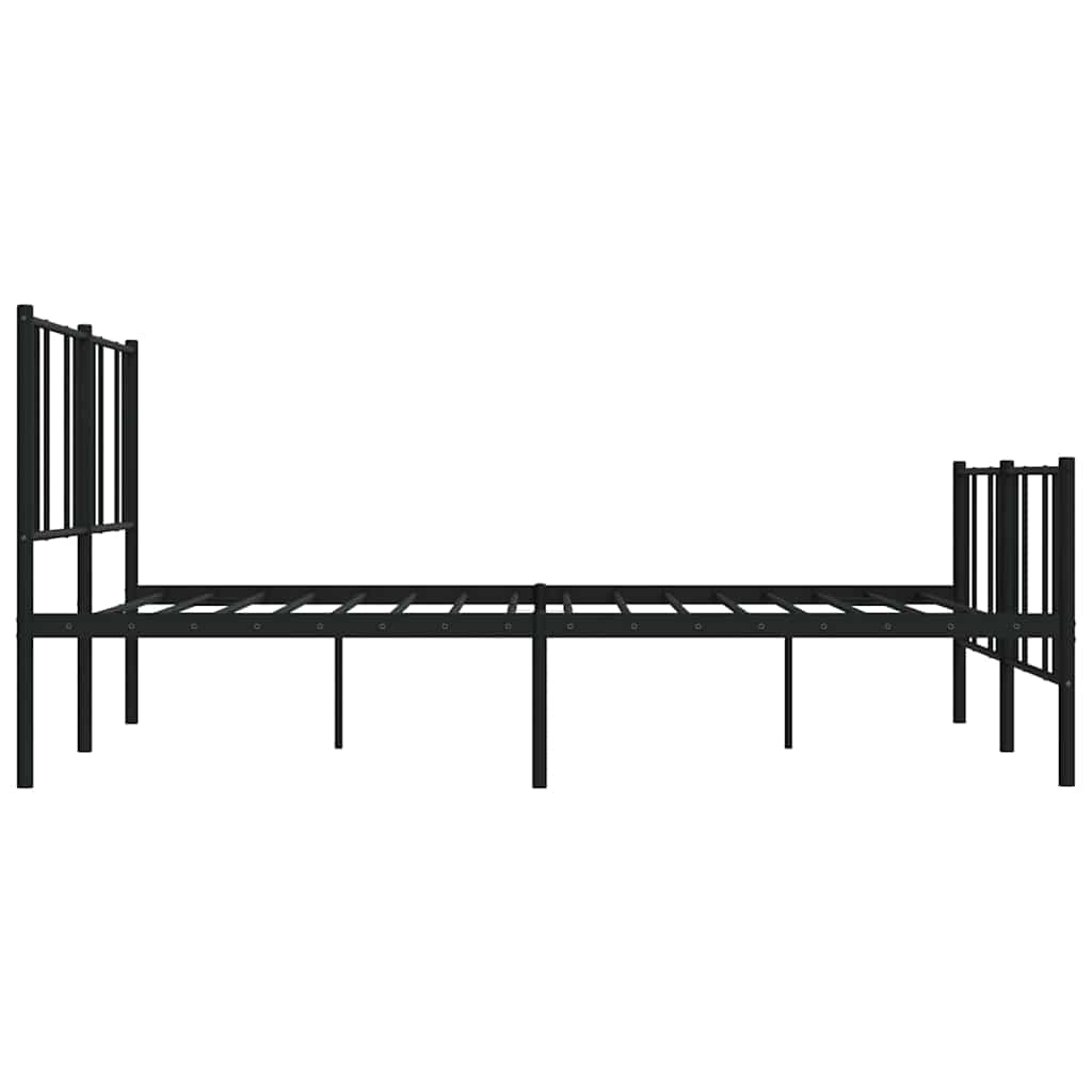 sengeramme med sengegavl og fodgærde 183x213 cm metal sort