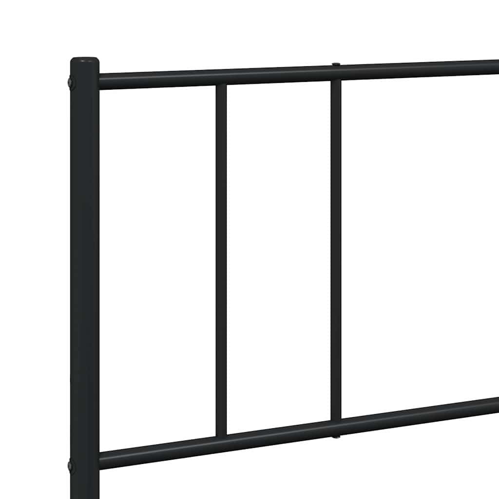 sengeramme med sengegavl og fodgærde 193x203 cm metal sort