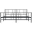 sengeramme med sengegavl og fodgærde 200x200 cm metal sort