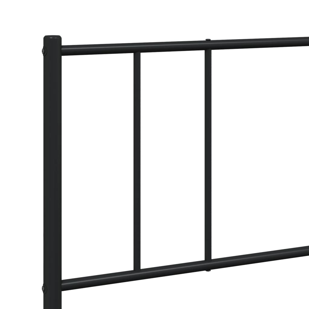 sengeramme med sengegavl og fodgærde 200x200 cm metal sort