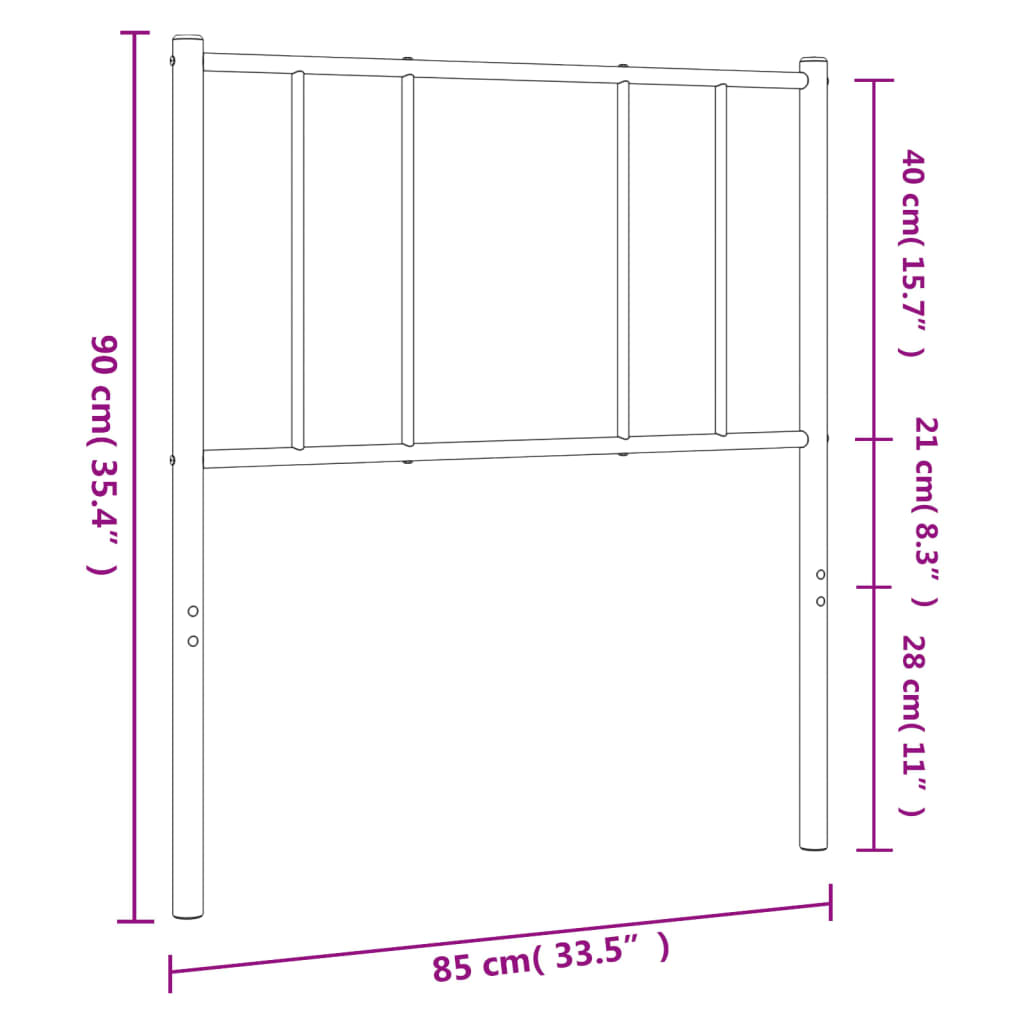 udskiftningsgavl 80 cm metal sort