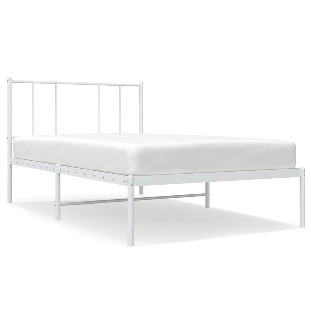 sengeramme uden madras med hovedgærde 75x190 cm hvid