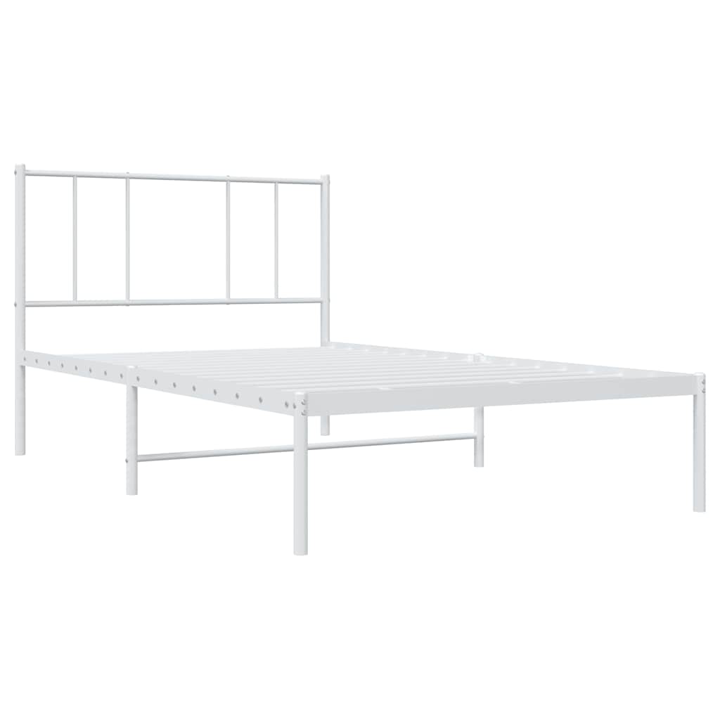 sengeramme uden madras med hovedgærde 75x190 cm hvid