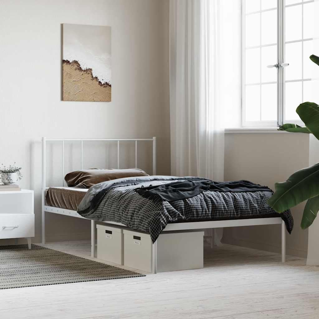 sengeramme uden madras med hovedgærde 75x190 cm hvid