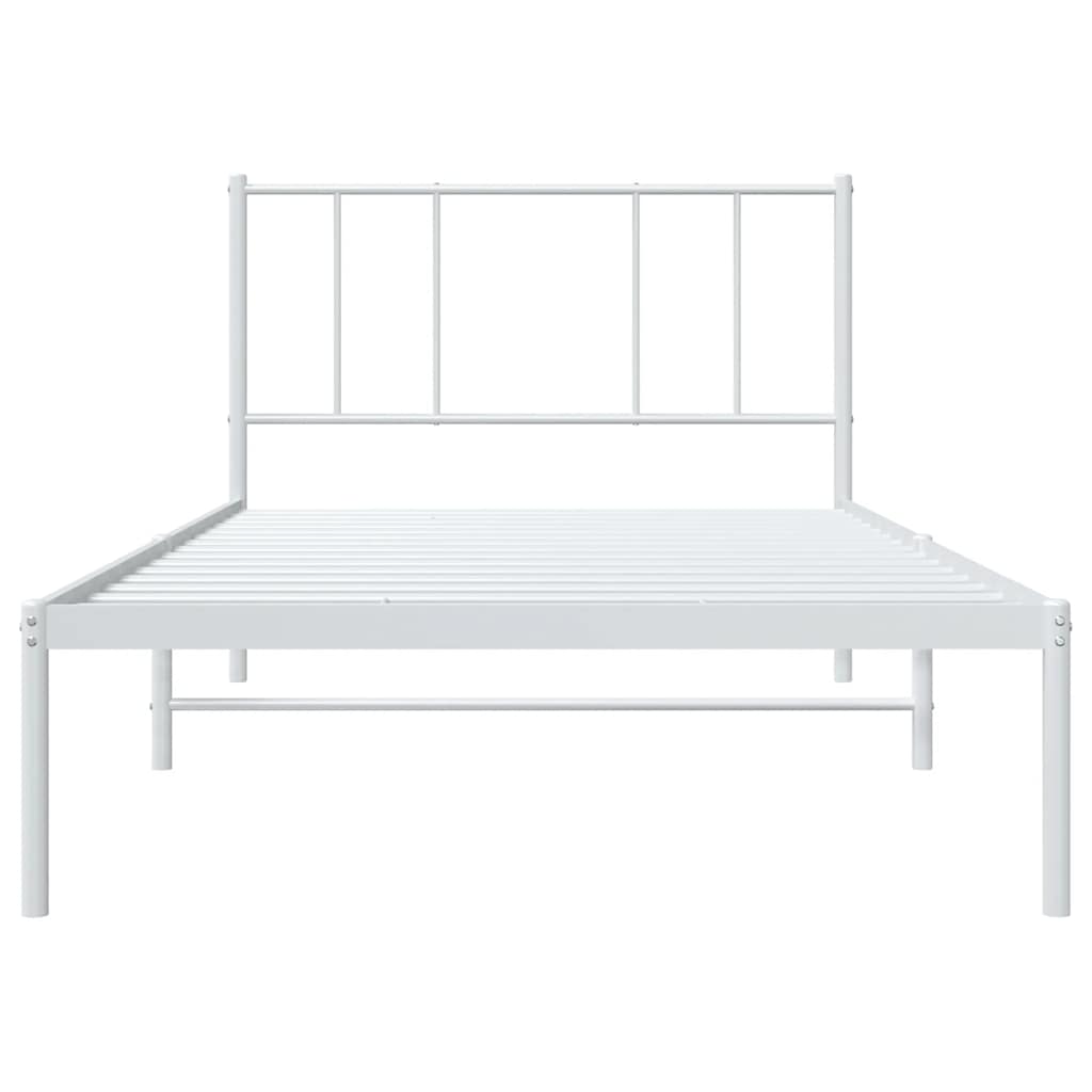 sengeramme uden madras med hovedgærde 75x190 cm hvid