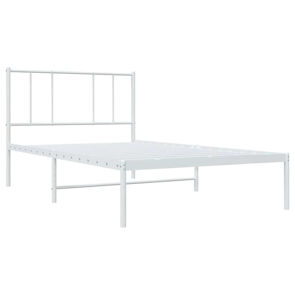 sengeramme med sengegavl 80x200 cm metal hvid