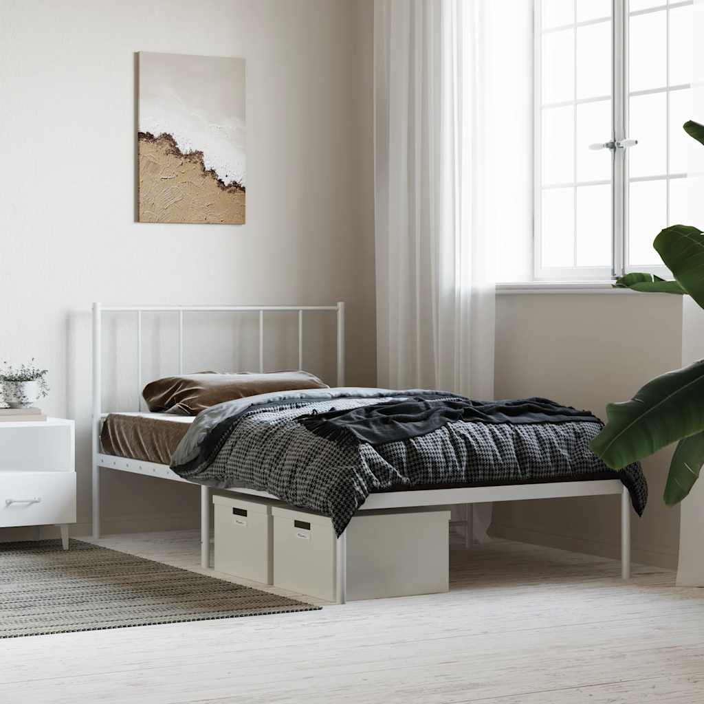 sengeramme med sengegavl 80x200 cm metal hvid