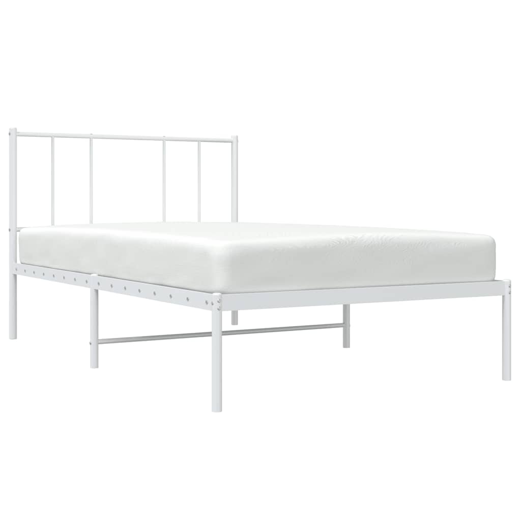 sengeramme med sengegavl 80x200 cm metal hvid