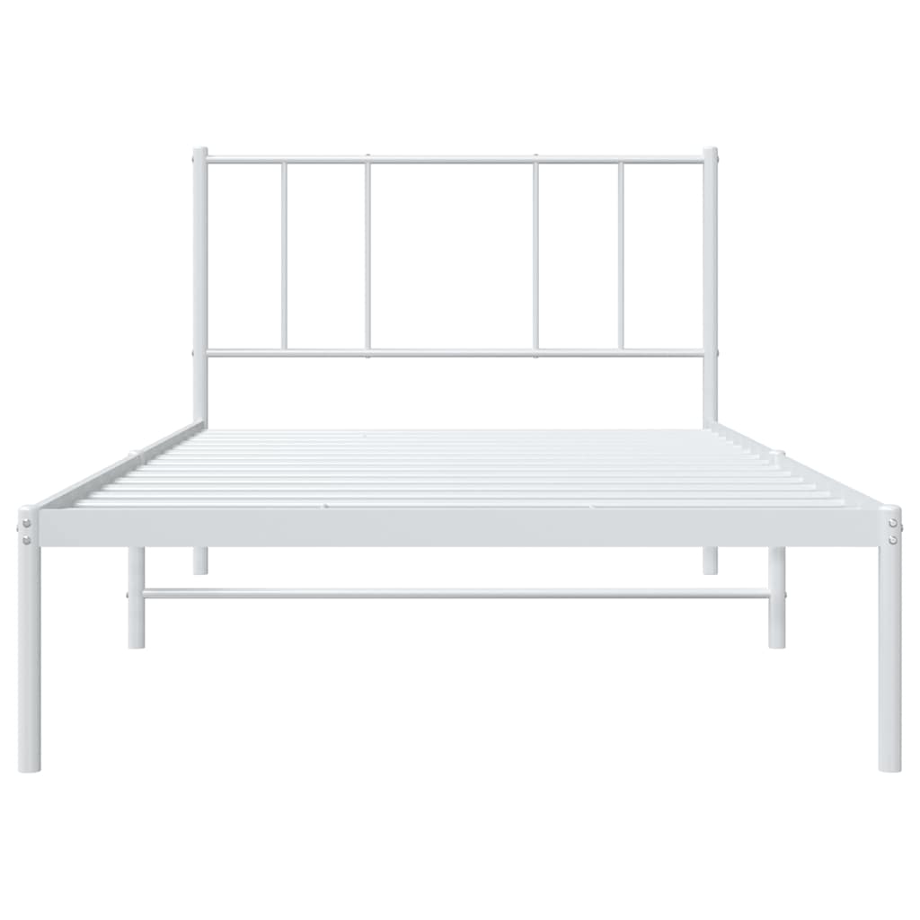 sengeramme med sengegavl 80x200 cm metal hvid