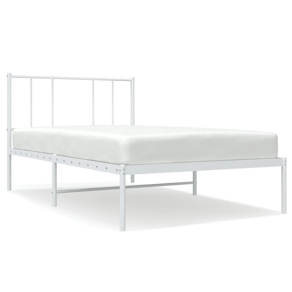 sengeramme med sengegavl 90x200 cm metal hvid