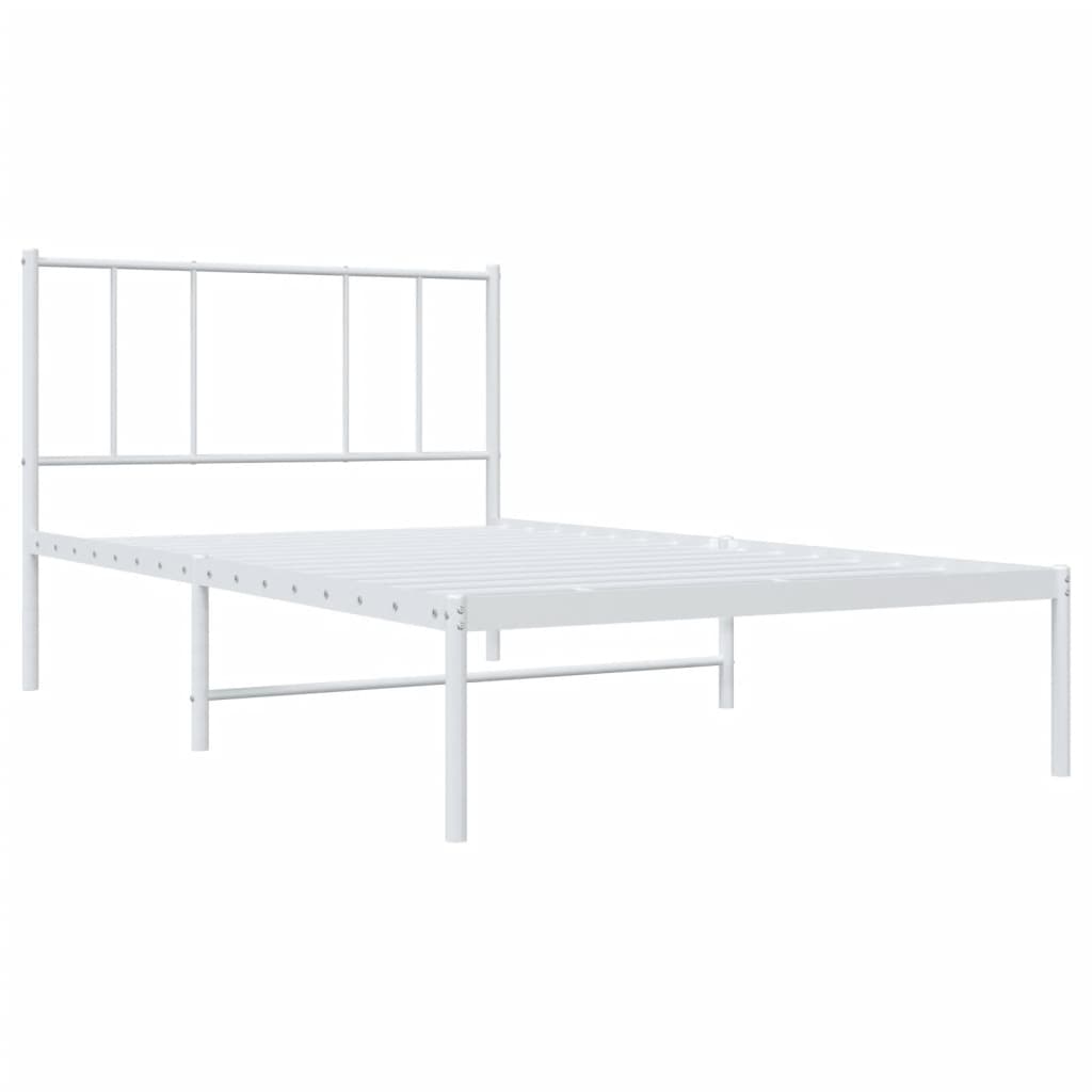 sengeramme med sengegavl 90x200 cm metal hvid