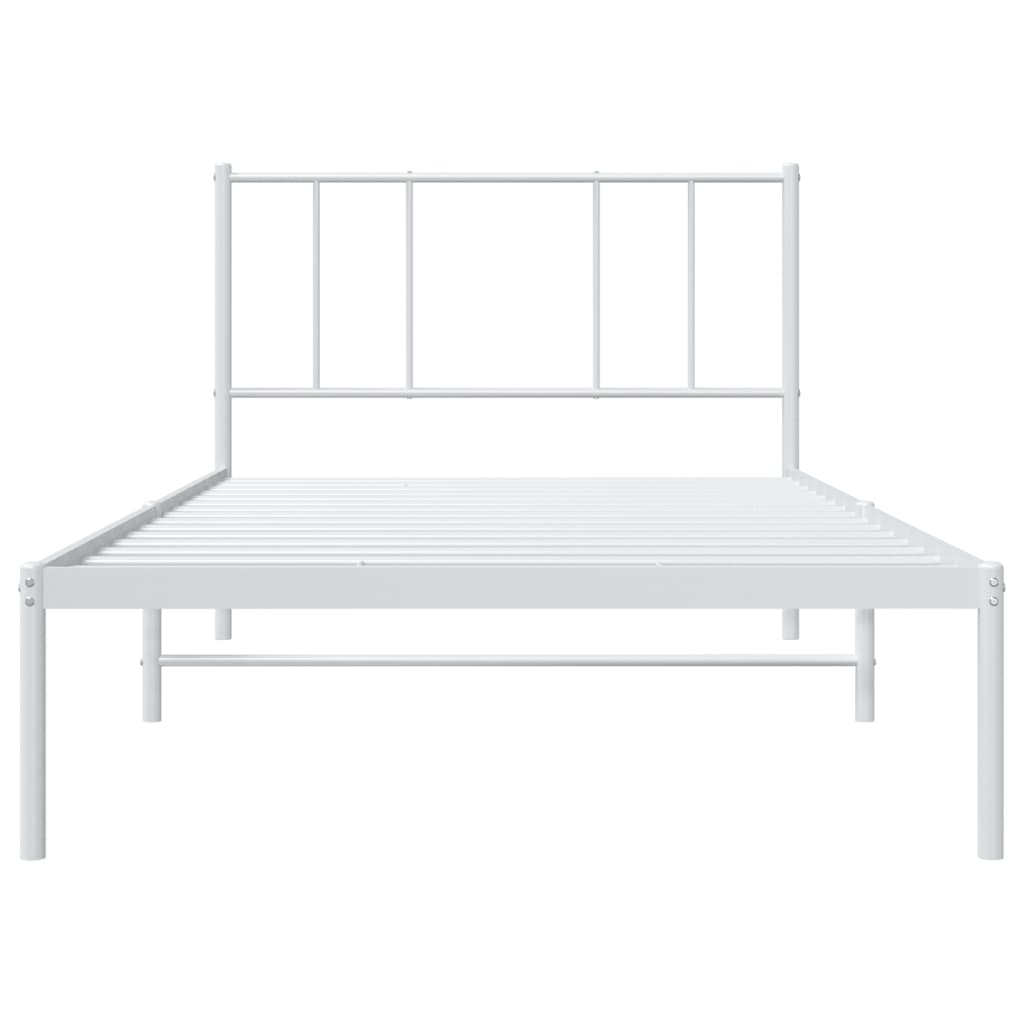 sengeramme med sengegavl 90x200 cm metal hvid