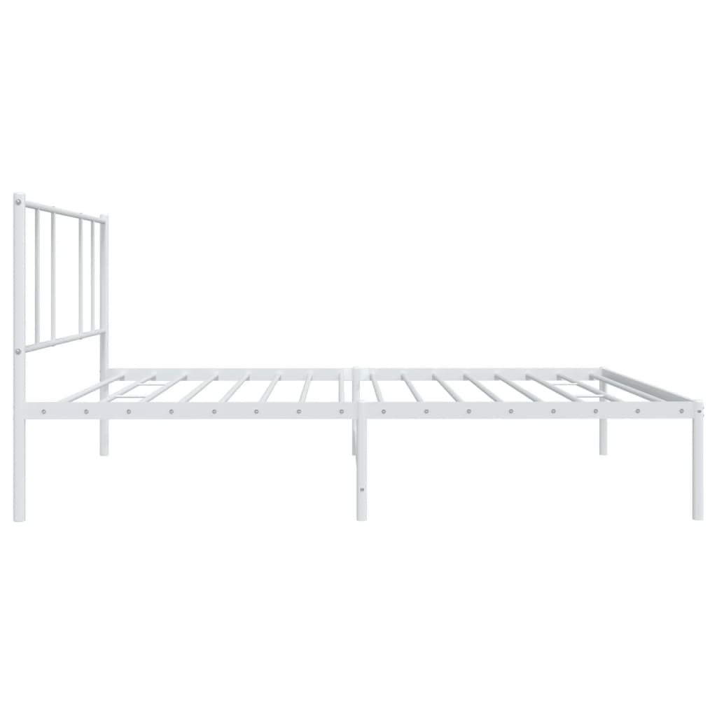 sengeramme med sengegavl 90x200 cm metal hvid