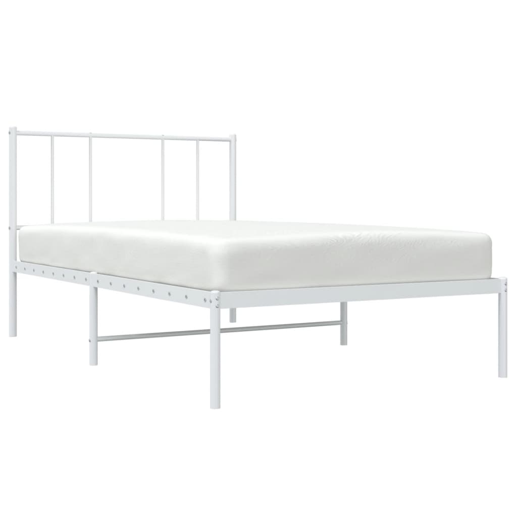 sengeramme med sengegavl 100x190 cm metal hvid