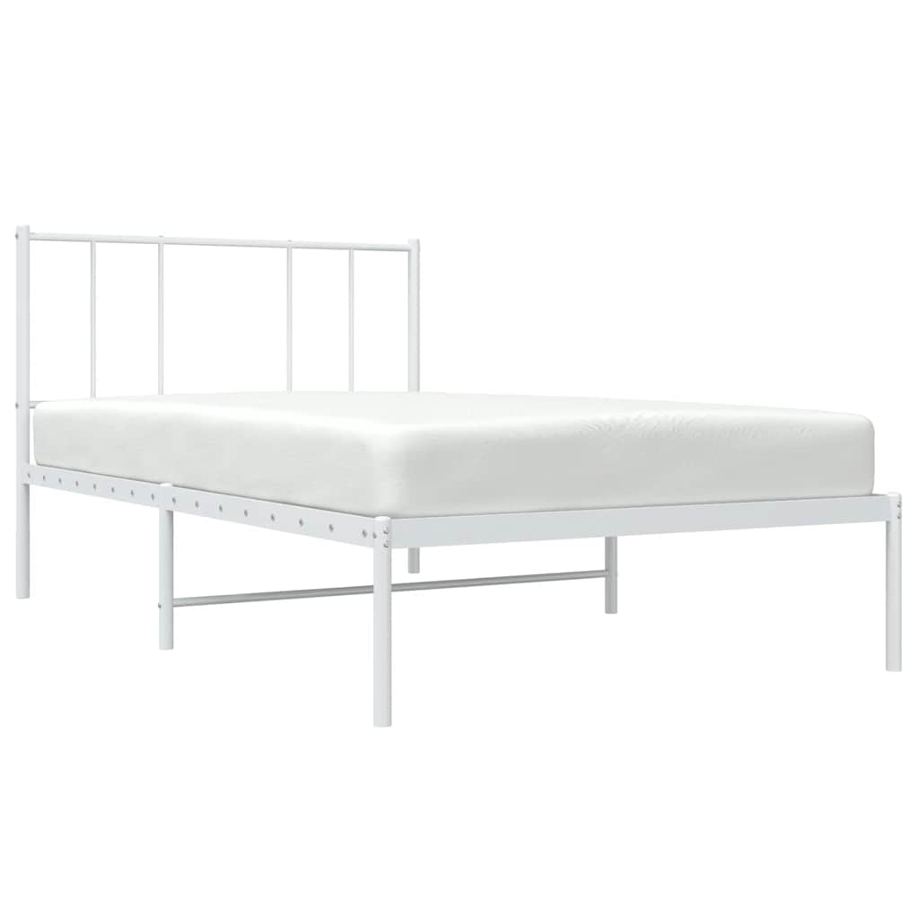 sengeramme med sengegavl 100x200 cm metal hvid