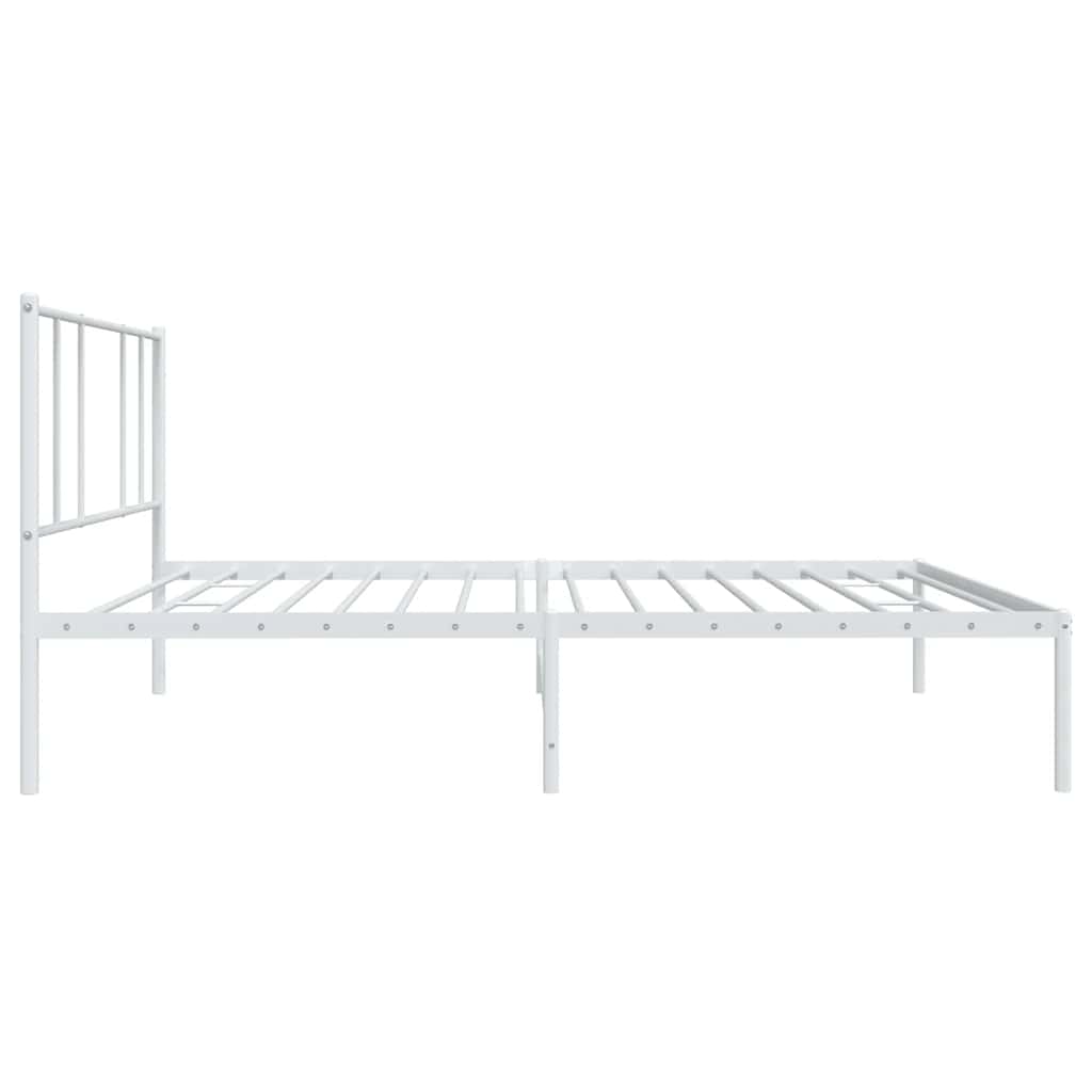 sengeramme med sengegavl 100x200 cm metal hvid