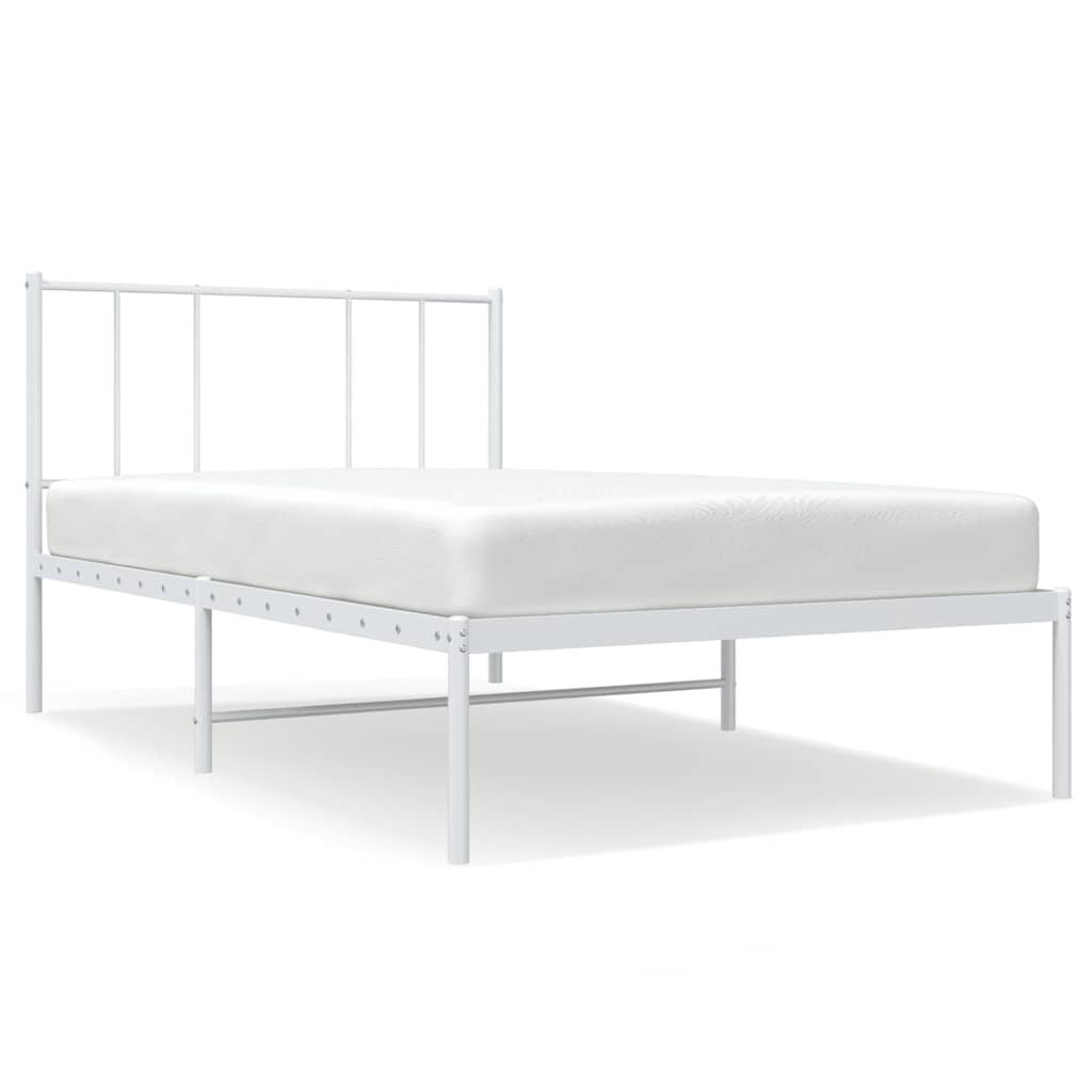 sengeramme med sengegavl 107x203 cm metal hvid
