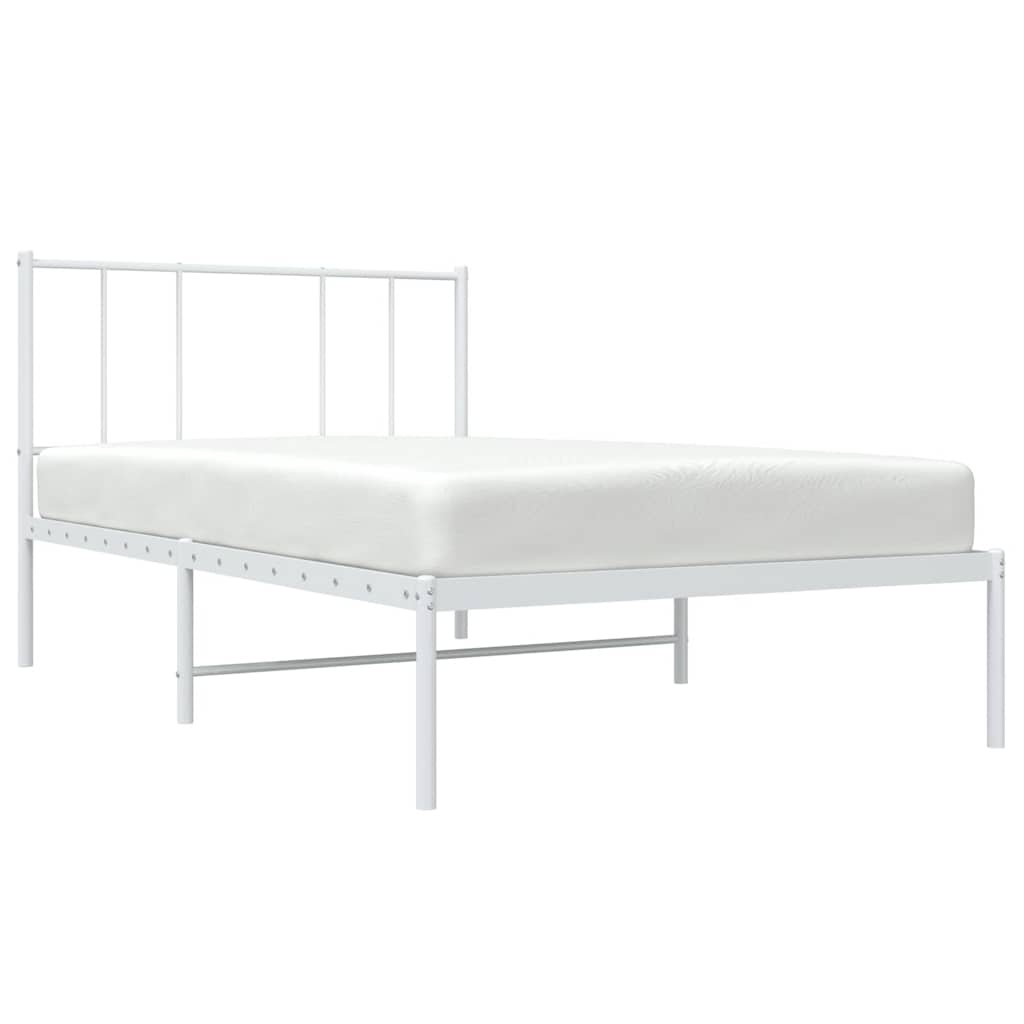 sengeramme med sengegavl 107x203 cm metal hvid