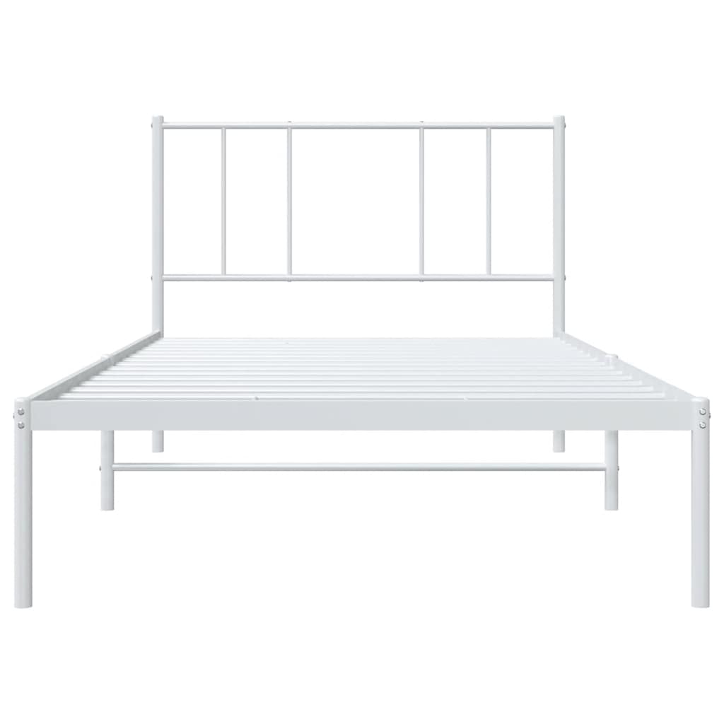 sengeramme med sengegavl 107x203 cm metal hvid