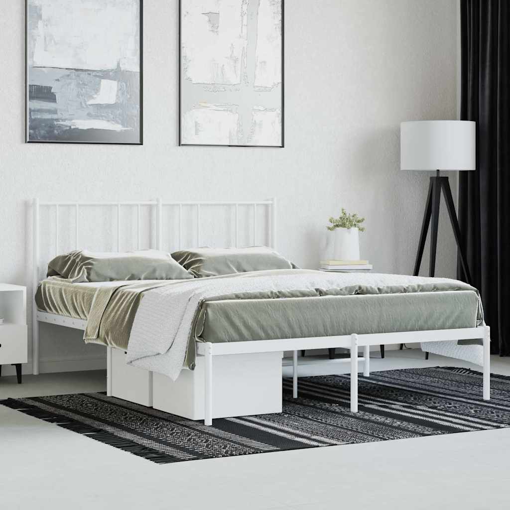 sengeramme med sengegavl 120x200 cm metal hvid