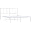 sengeramme med sengegavl 135x190 cm metal hvid