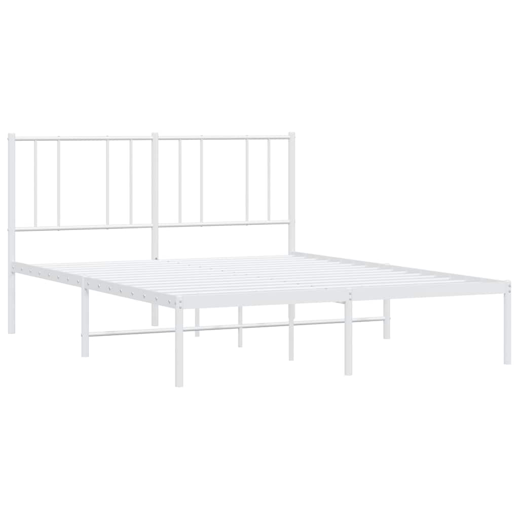 sengeramme med sengegavl 135x190 cm metal hvid