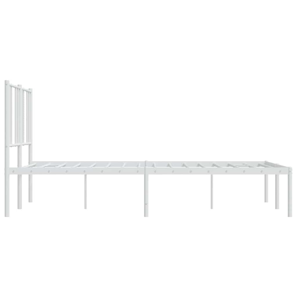 sengeramme med sengegavl 135x190 cm metal hvid