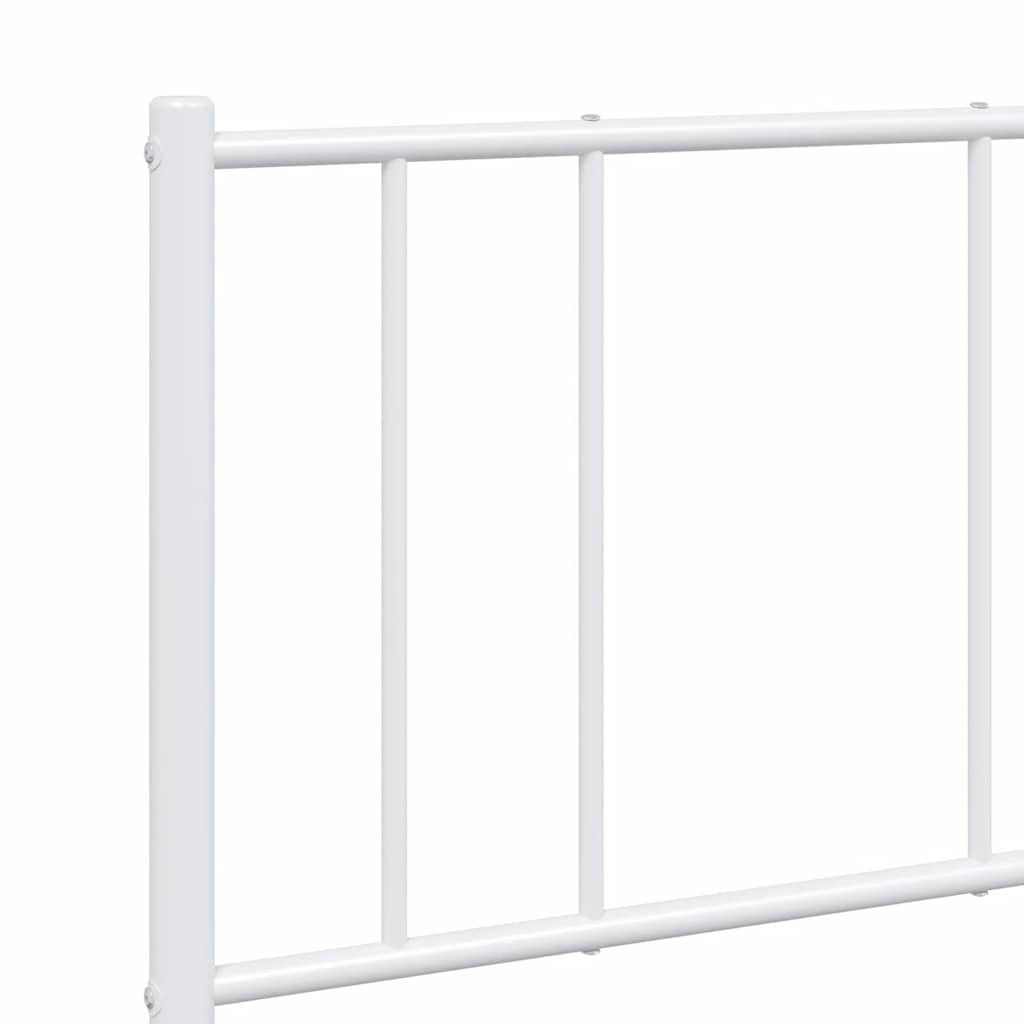 sengeramme med sengegavl 135x190 cm metal hvid