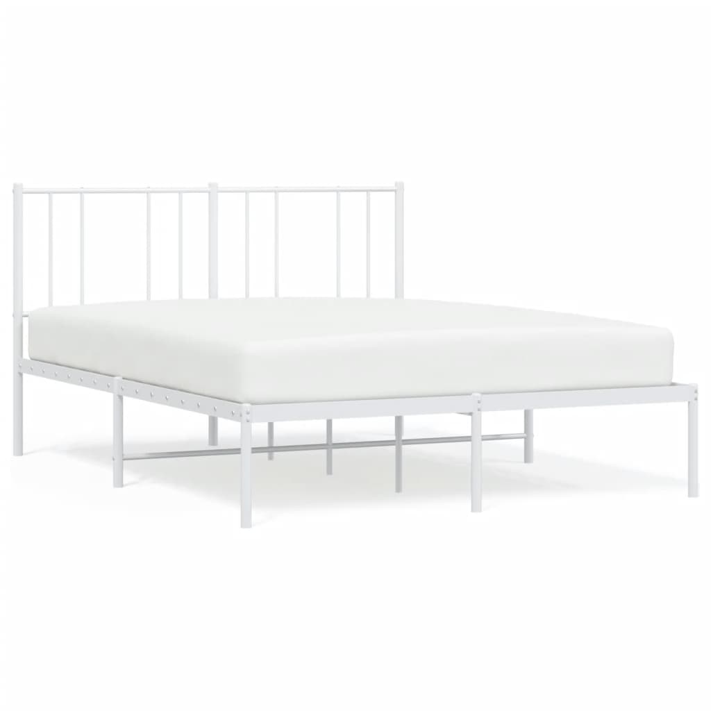sengeramme med sengegavl 140x190 cm metal hvid