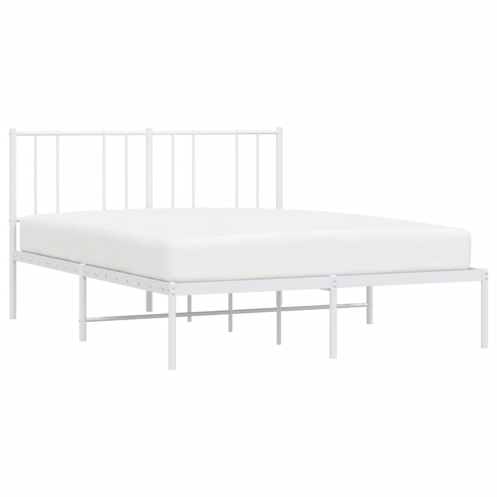 sengeramme med sengegavl 140x190 cm metal hvid